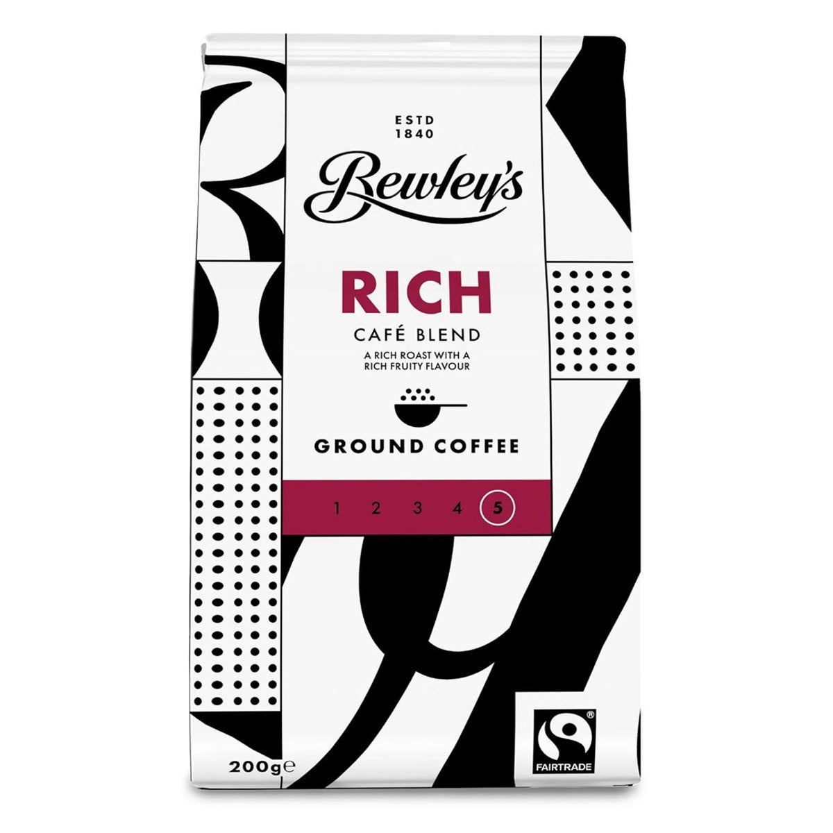 Bewley's Rich Café Blend ground coffee package on a white background