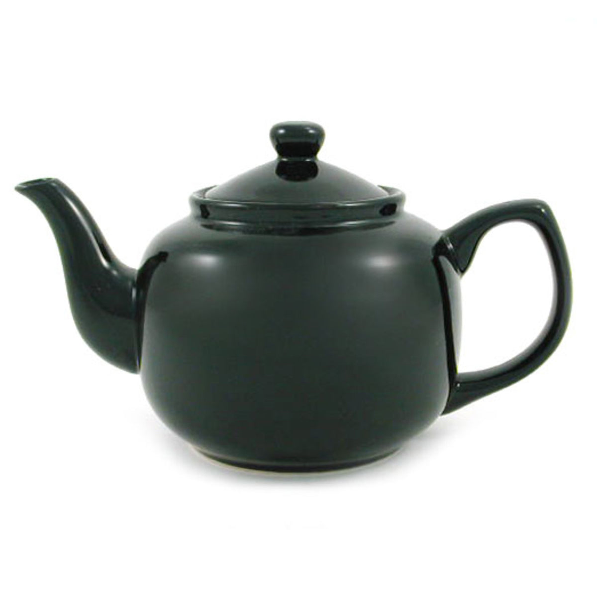Black teapot on a white background
