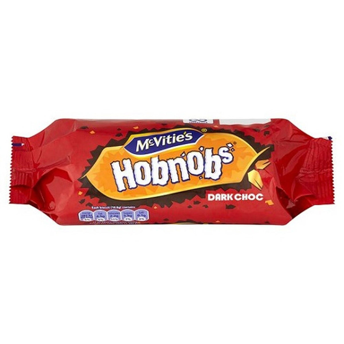 McVitie's Hobnobs Dark Choc packaging on a white background