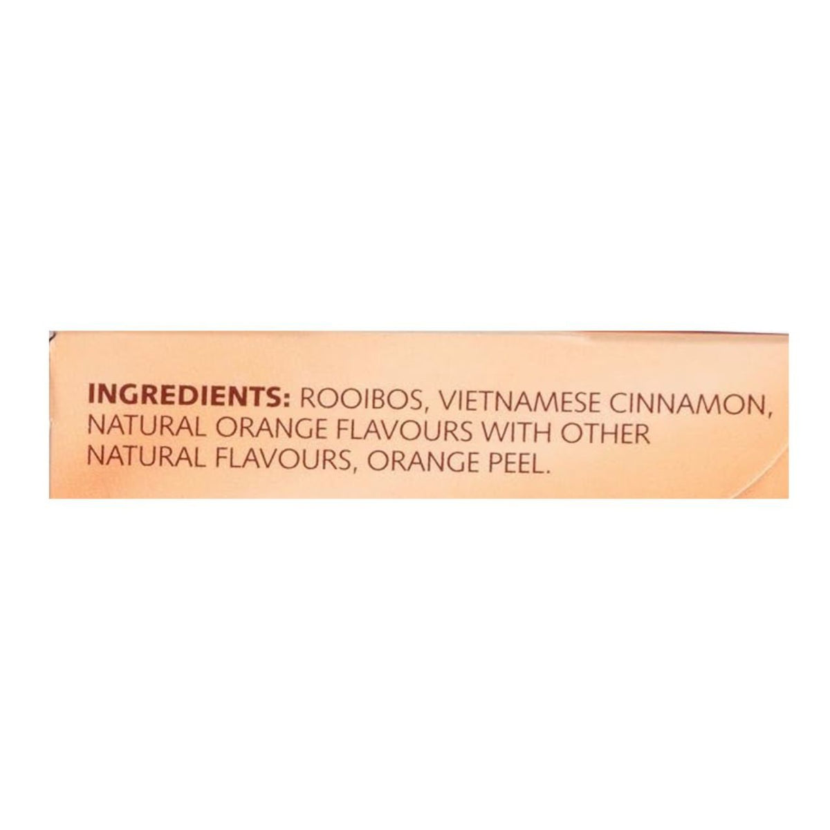 Ingredients list on a product packaging with a white background