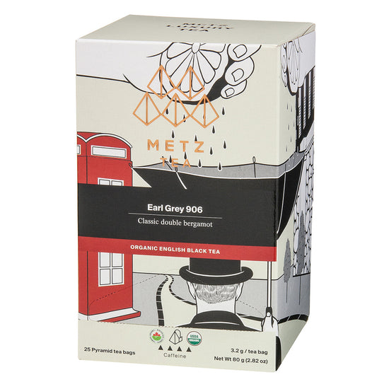 Box of Metz Tea Earl Grey 906 tea on a white background