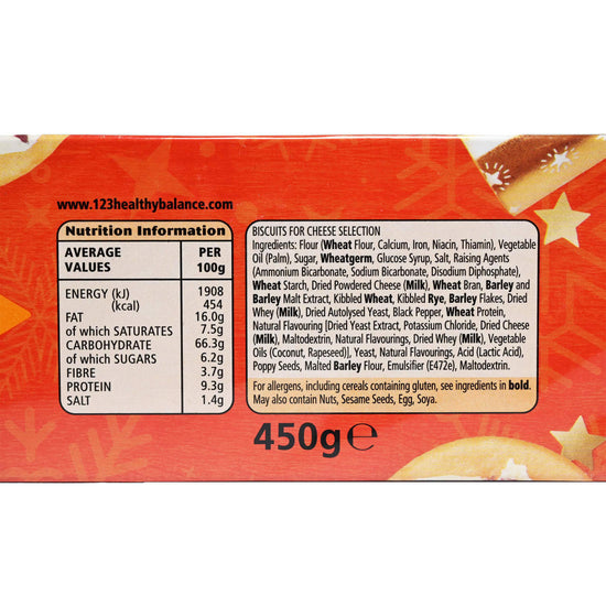 Jacob's Festive Selection cracker box with nutrition information