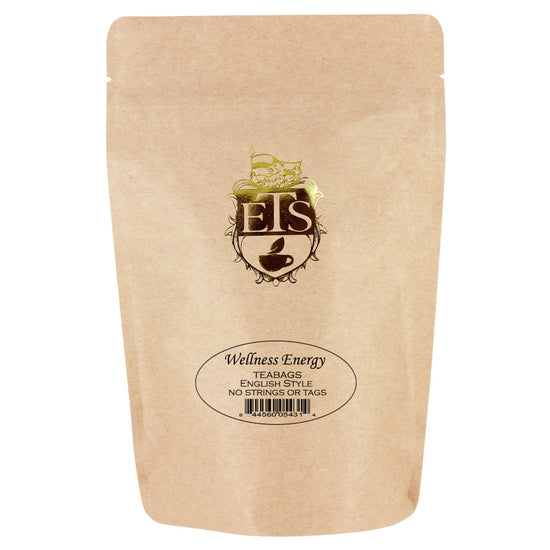 Kraft paper packaging with the ETS logo and text on a white background