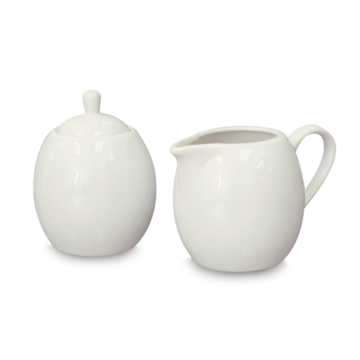 White sugar bowl and creamer set