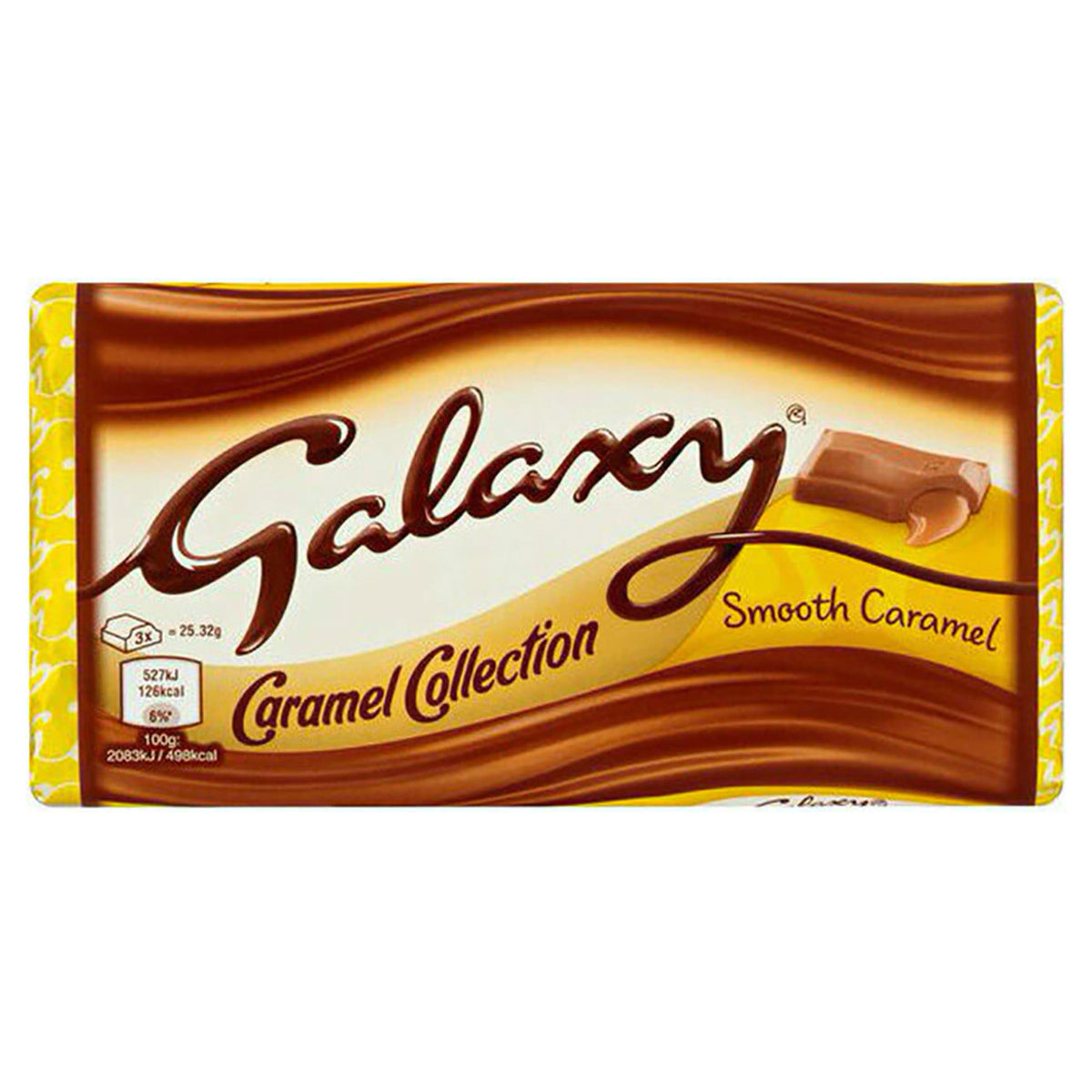 Galaxy Caramel Collection chocolate bar packaging on a white background