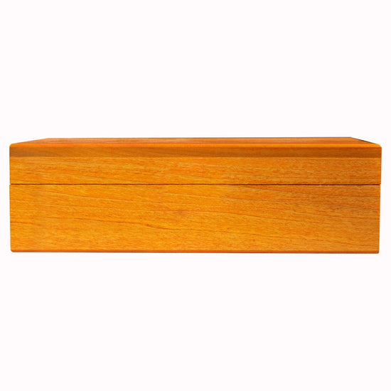 Wooden box with a smooth finish on a white background