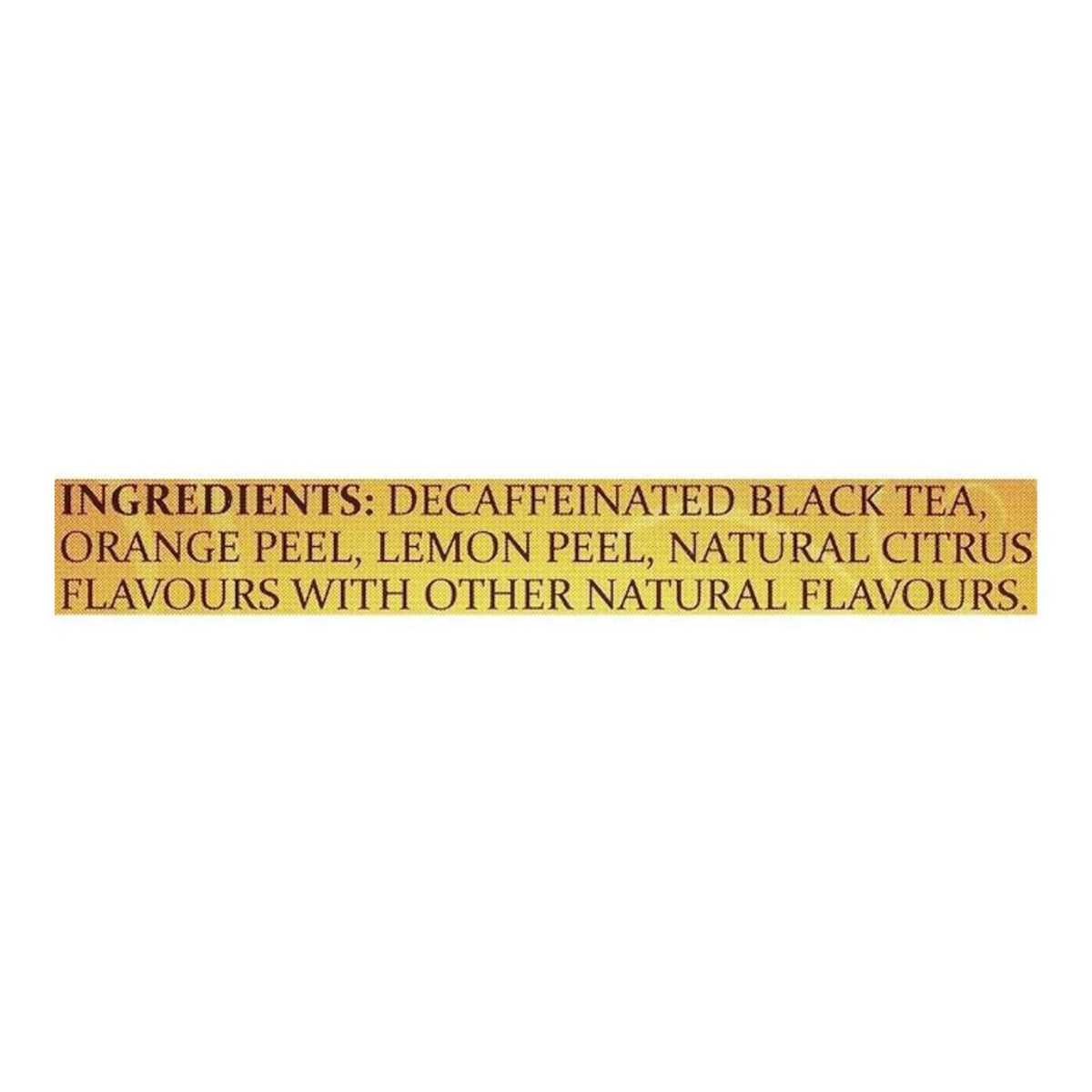 Text label with ingredients of a product on a white background