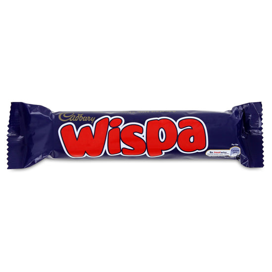 Cadbury Wispa chocolate bar packaging on a white background
