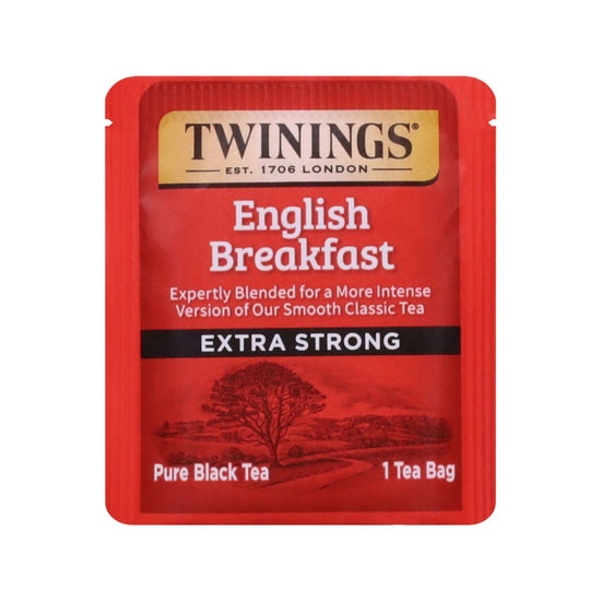 Twinings English Breakfast tea bag packaging on a white background