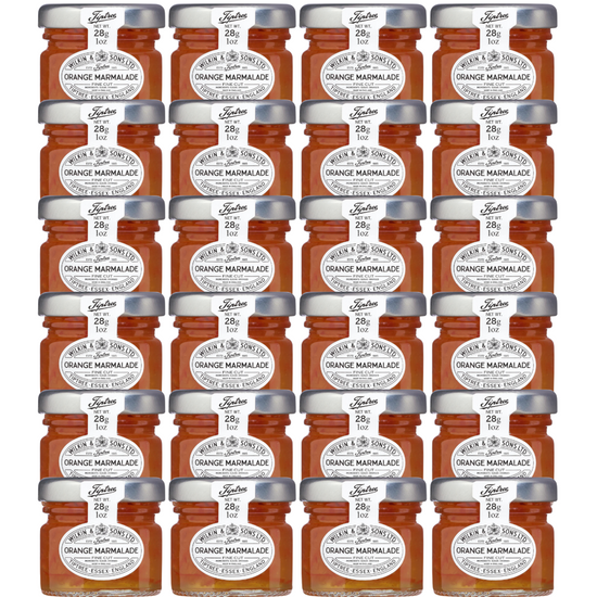 Grid of Tiptree Orange Marmalade jars with labels