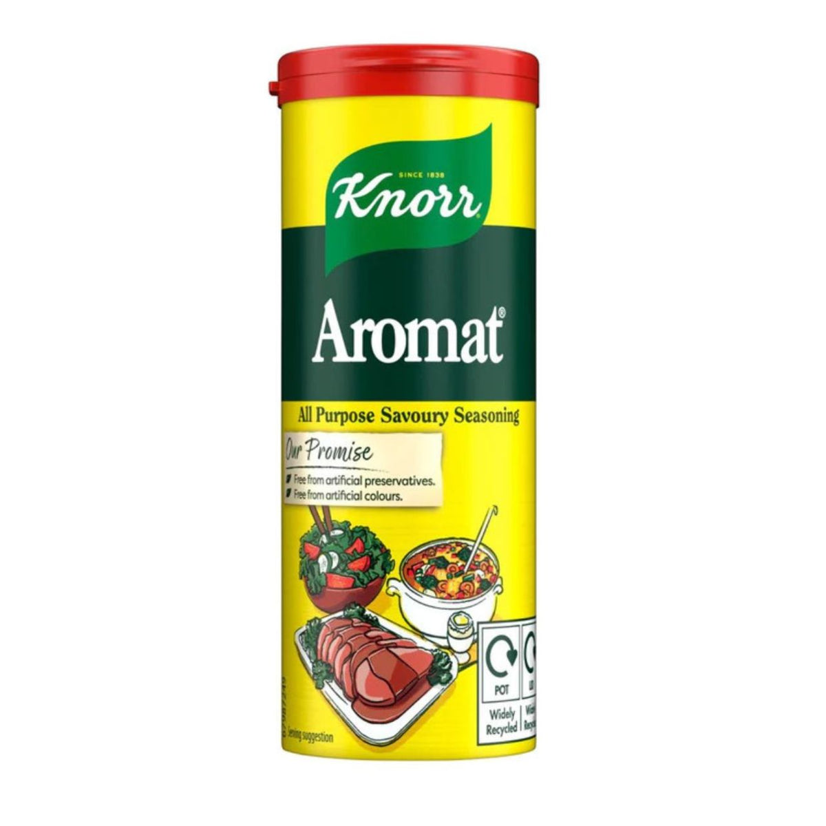 Knorr Aromat seasoning canister on a white background