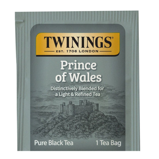 Twinings Prince of Wales tea bag packaging on a white background
