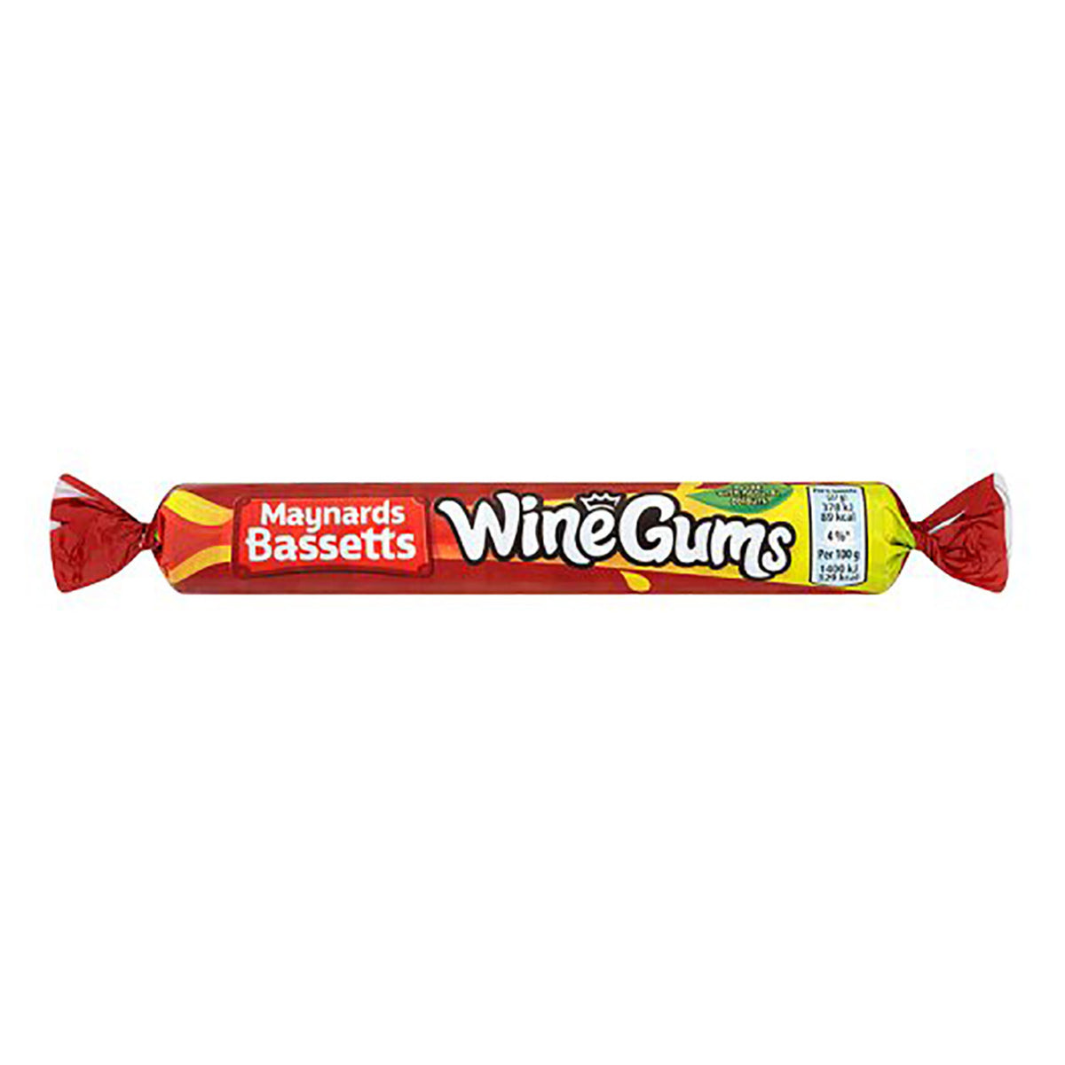 Maynards Bassetts WineGums candy bar packaging on a white background