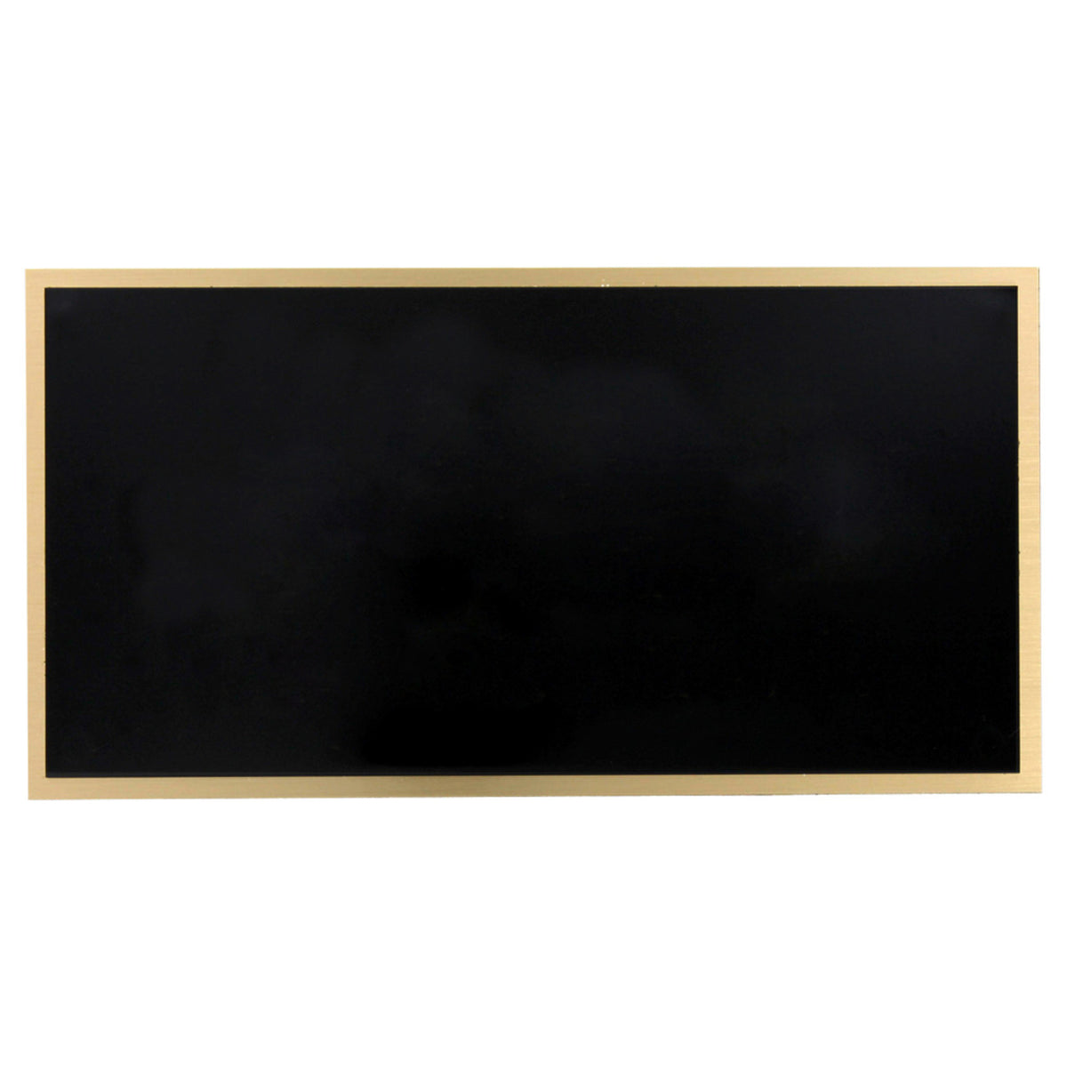 Black nameplate with a wooden frame on a white background
