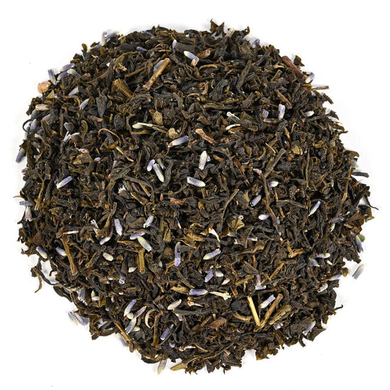 Tea leaves on a white background