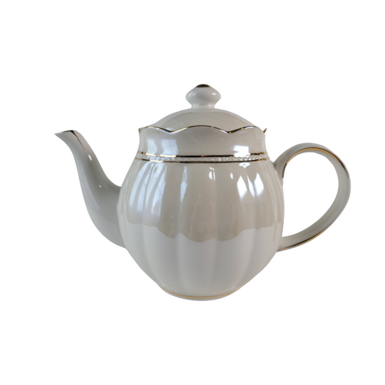 Luster Gold Porcelain gold trimmed teapot on a white background