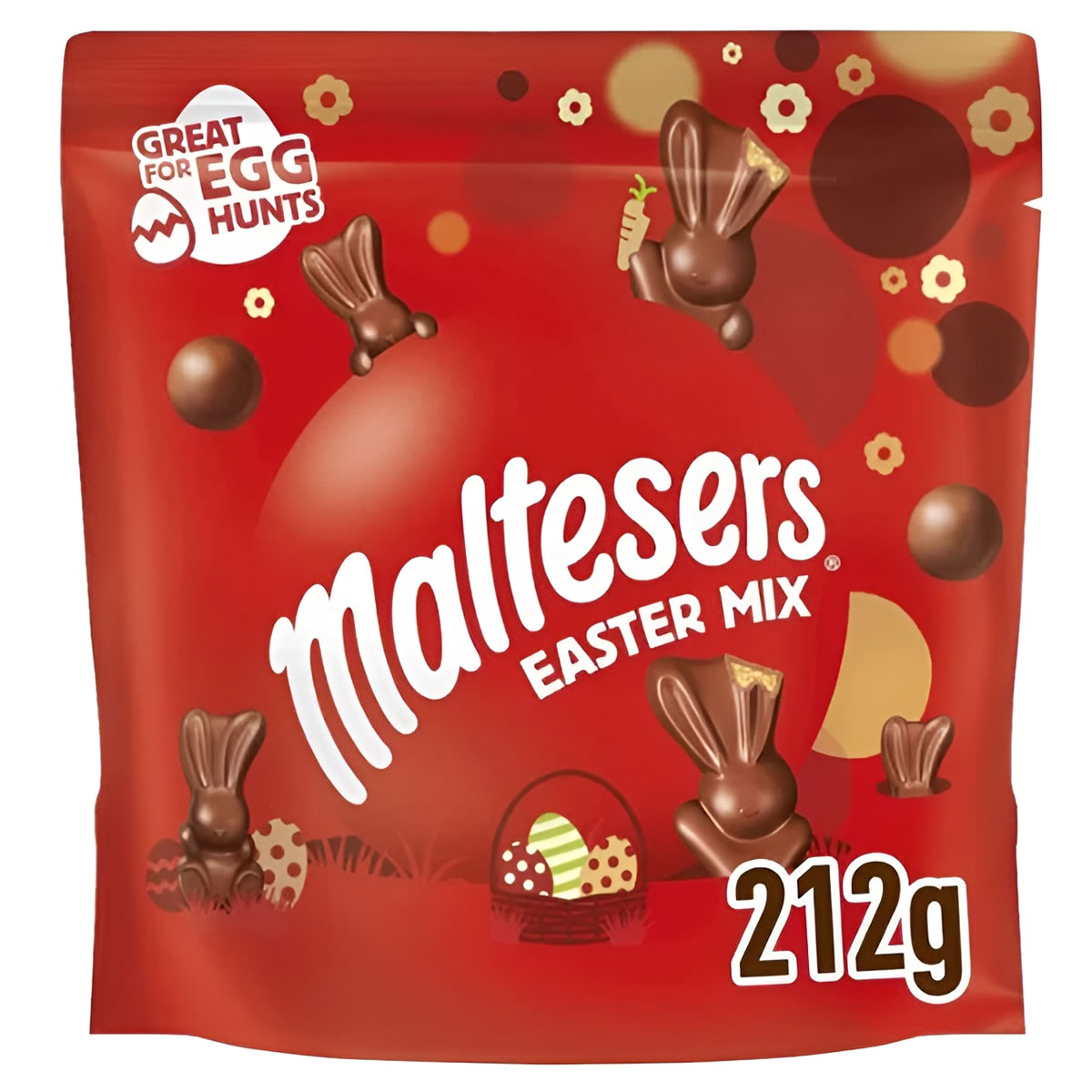 Maltesers Easter Mix packaging on a red background