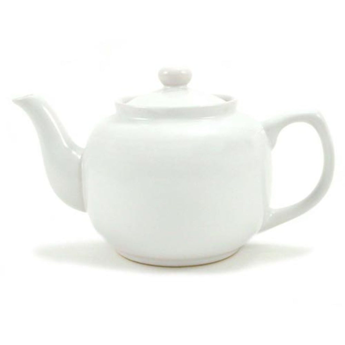 White ceramic teapot on a white background