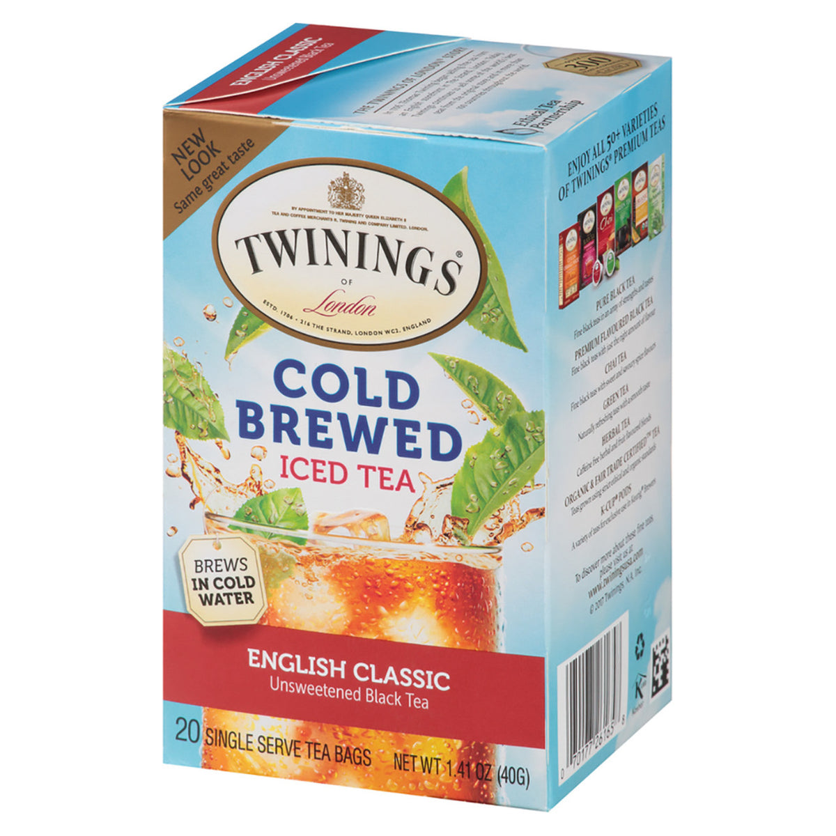 Box of Twinings Cold Brewed Iced Tea on a white background