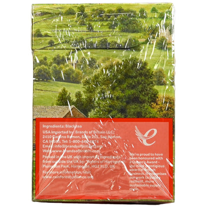 Box of Taylors of Harrogate Yorkshire Tea with a scenic design and ingredients list