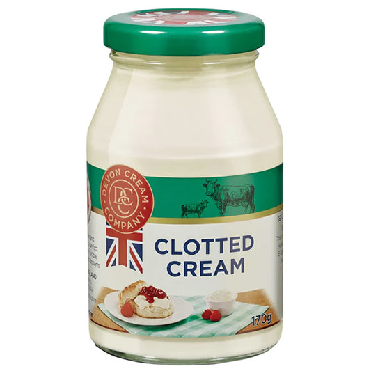 Jar of Devon Cream Company clotted cream on a white background
