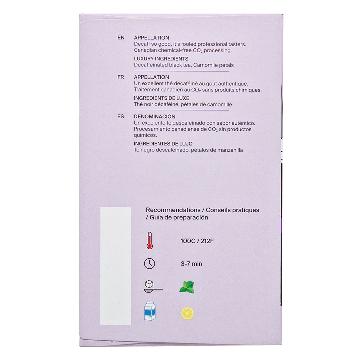 Product packaging with text and icons on a white background