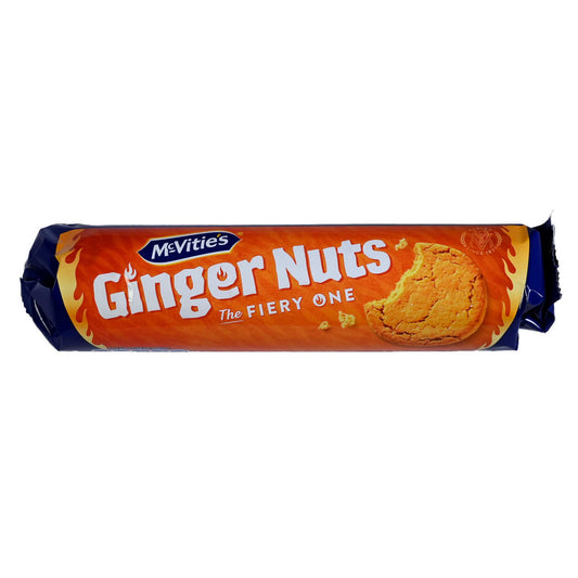 Roll of McVitie's Ginger Nuts on a white background