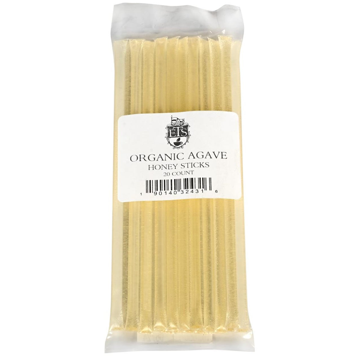 Pack of Organic Agave honey sticks with a visible brand label on a white background