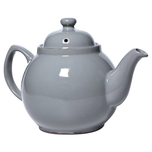Gray teapot on a white background