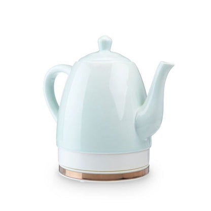Light blue teapot on a white background