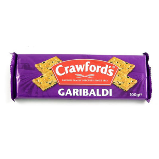 Crawford's Garibaldi biscuits packaging on a white background