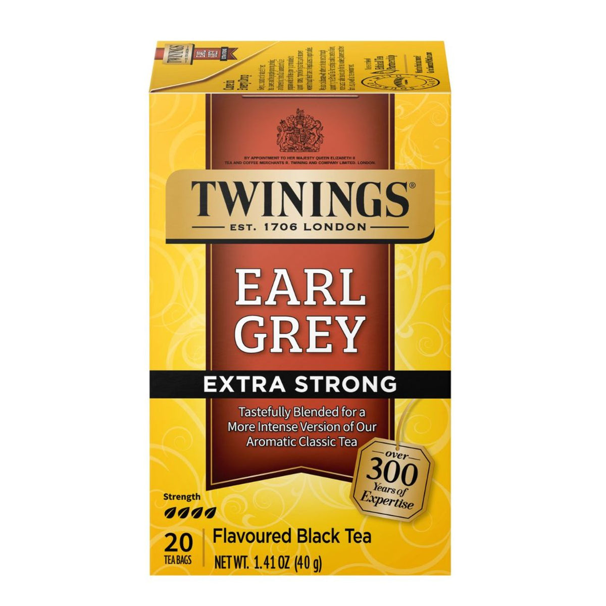 Twinings Earl Grey tea box on a white background