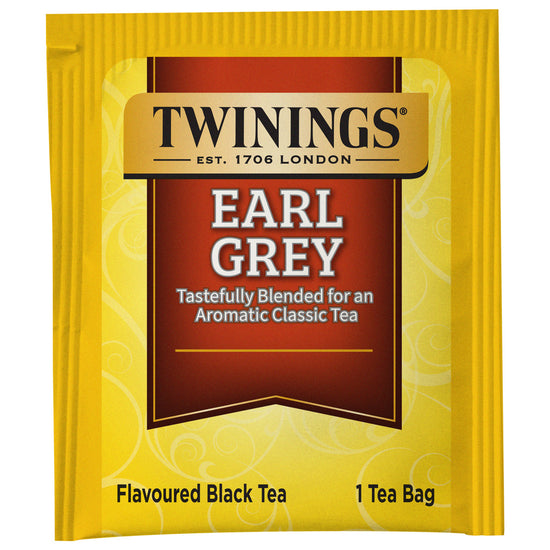 Twinings Earl Grey tea package on a white background