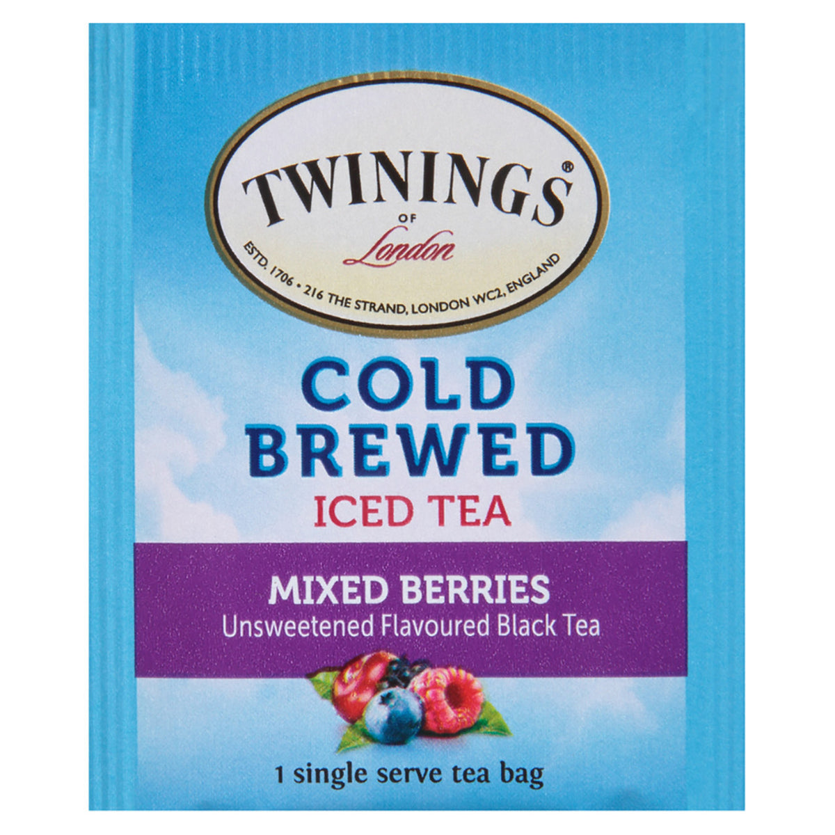 Twinings Cold Brewed Mixed Berries iced tea package on a white background