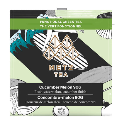 METZ Tea package with cucumber melon flavor on a white background