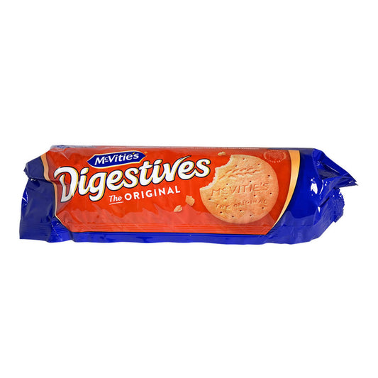 Packaged McVitie's Digestives on a white background