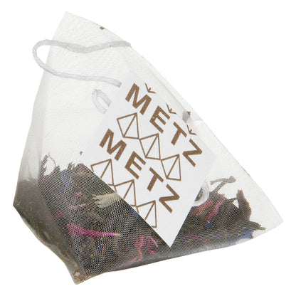 Tea bag with 'METZ' branding on a white background