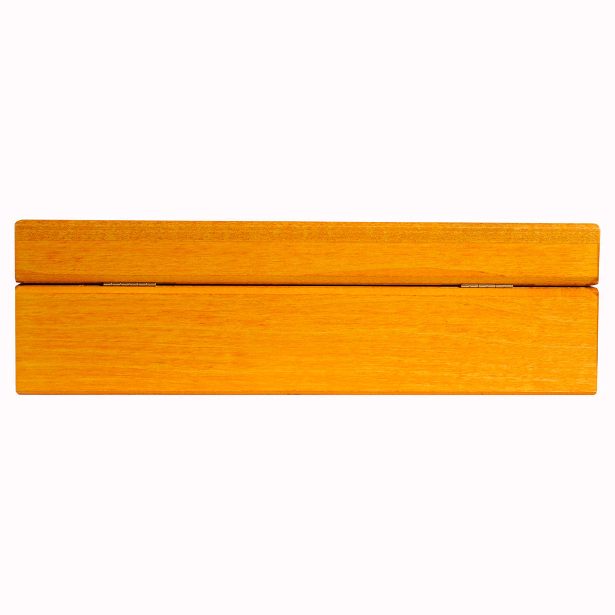 Wooden tea chest box with smooth finish on a white background