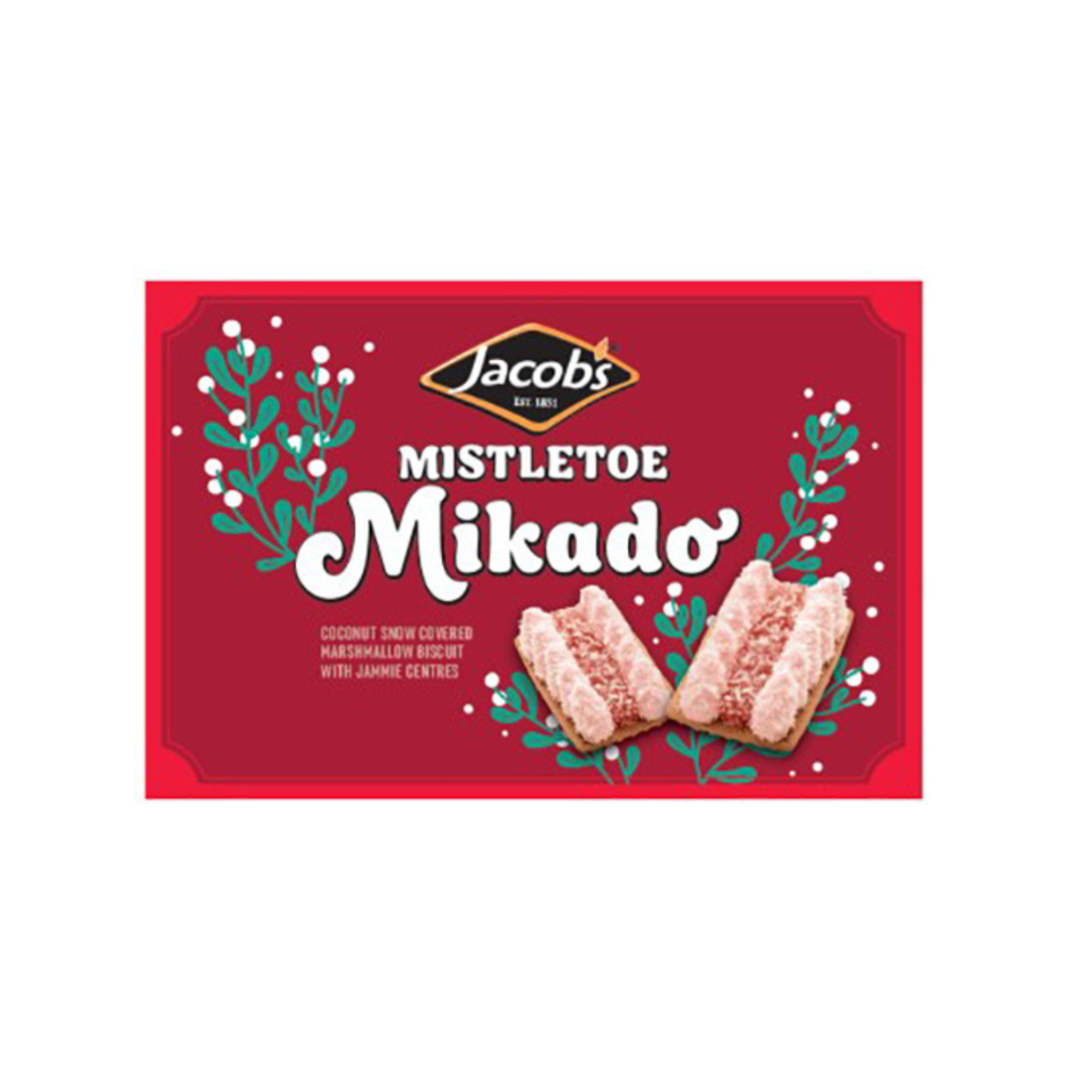 Jacobs Mistletoe Mikado packaging on a white background