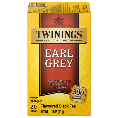 Box of Twinings Earl Grey tea on a white background