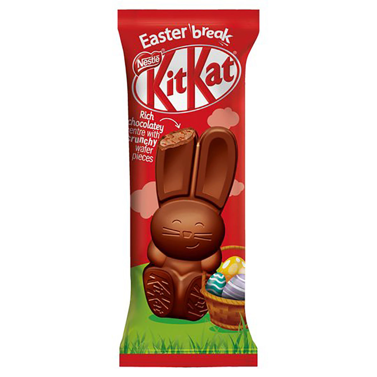 KitKat Easter-themed chocolate bar packaging with a bunny design on a white background