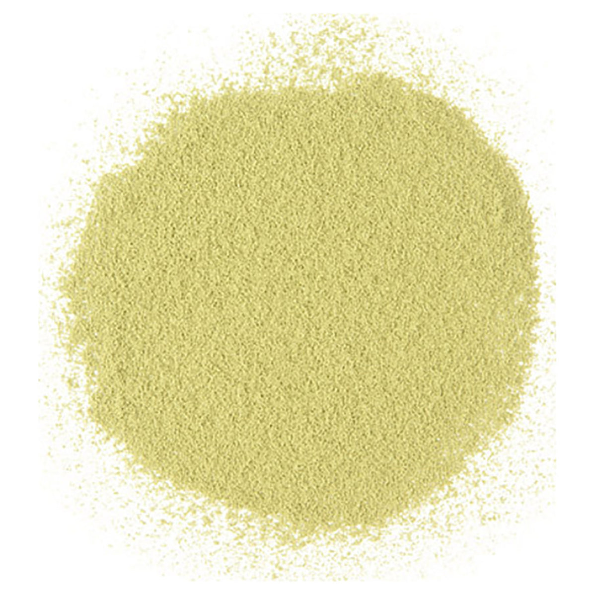 Light green tea powder on a white background