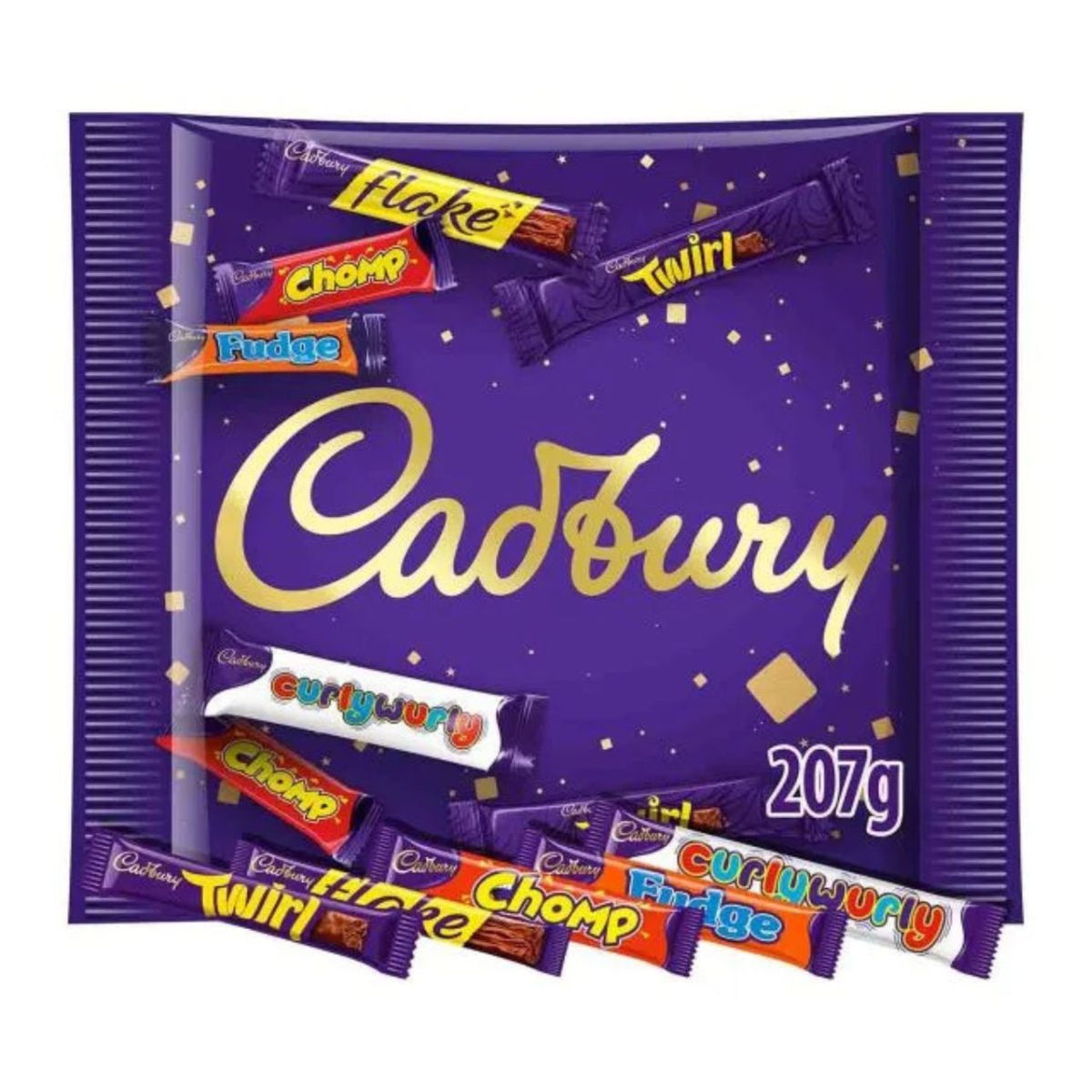 Cadbury chocolate bars in a purple packaging on a white background