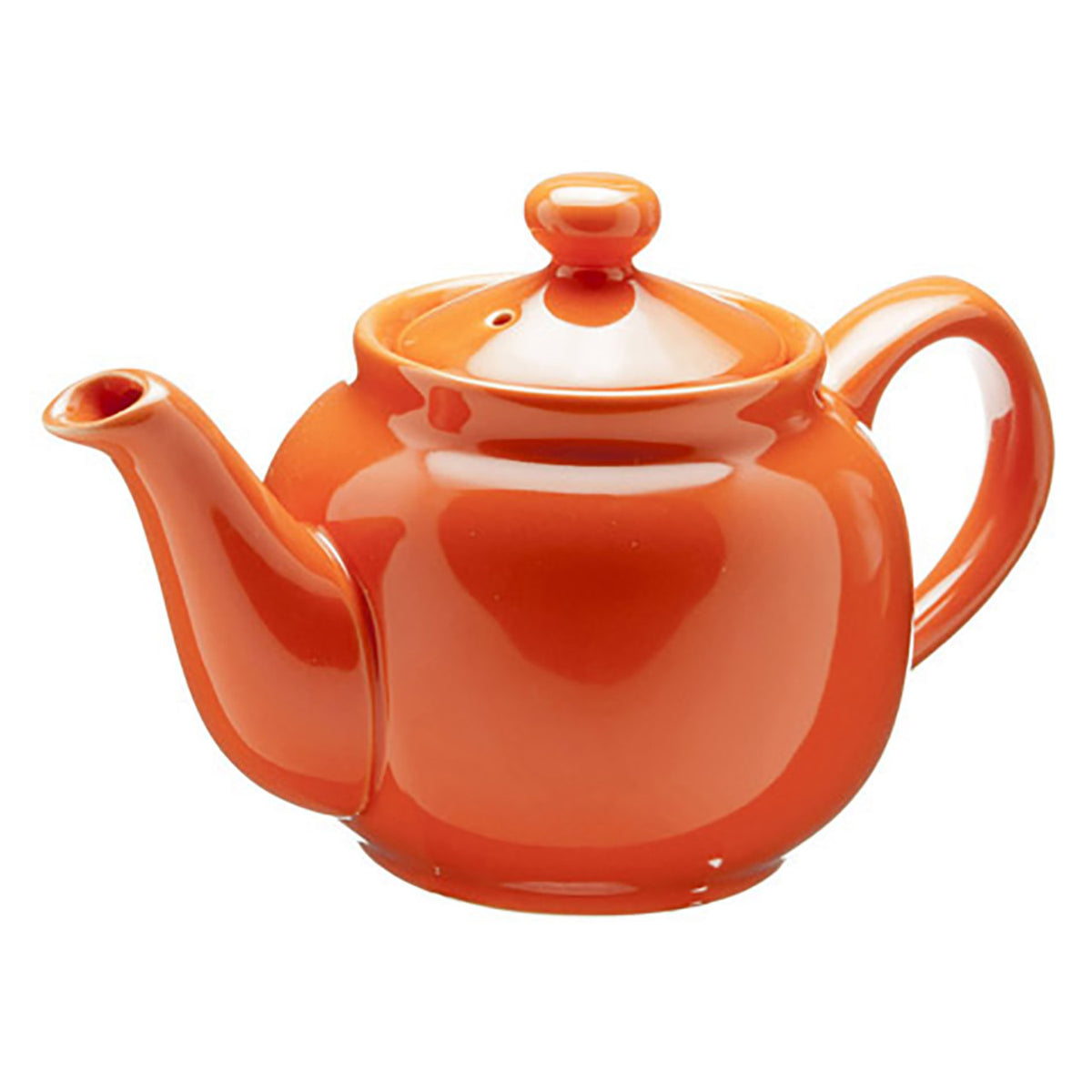 Orange teapot on a white background