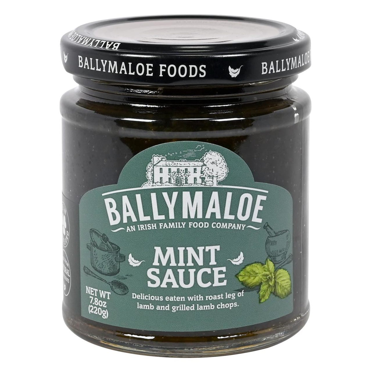 Jar of Ballymaloe Mint Sauce on a white background