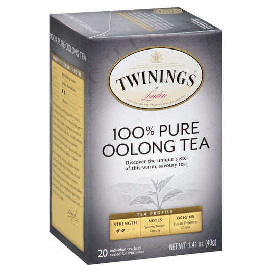 Box of Twinings 100% Pure Oolong Tea on a white background