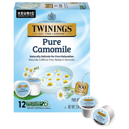 Twinings Pure Camomile K-Cup pods packaging on a white background