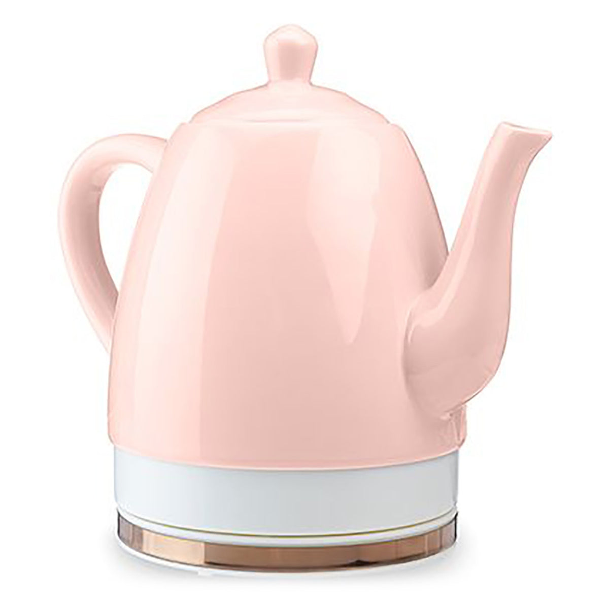 Pink electric kettle on a white background