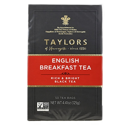 Taylors English Breakfast Tea package on a white background
