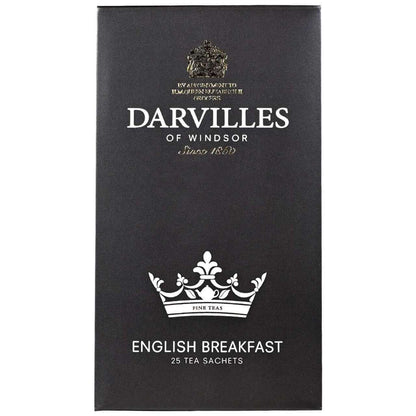 Darvilles of Windsor English Breakfast tea packaging on a white background
